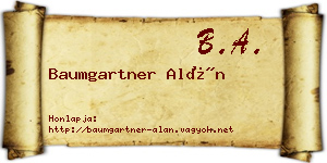 Baumgartner Alán névjegykártya